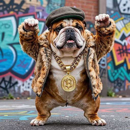 Bulldog Rapper on Urban Street