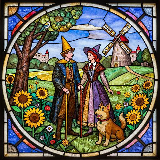 Wizard of Oz Stained Glass Scene