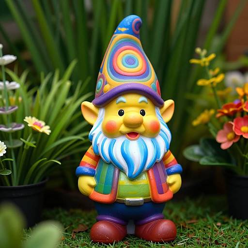 Colorful Fordite Garden Gnome Figurine