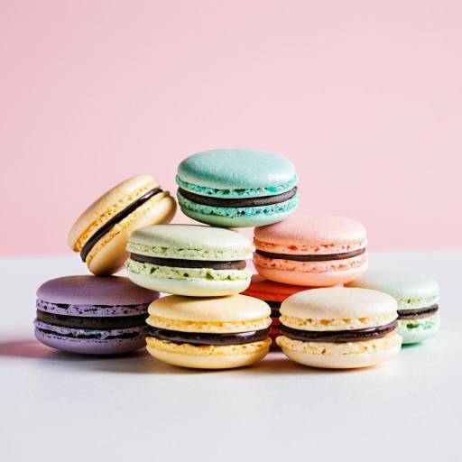 Pastel Macarons in Bright Softbox Lighting