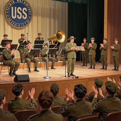 WWII USO Show Vintage Stage Scene