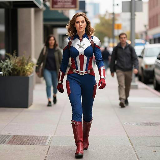 Woman in Avengers Inspired Costume