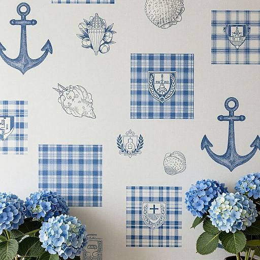 Blue Preppy Seaside Wallpaper Collage