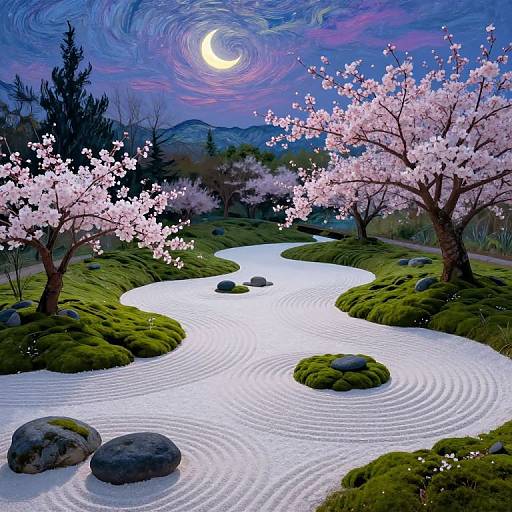 Van Gogh Inspired Twilight Zen Garden