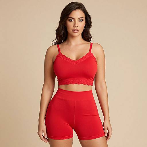 Sporty Chic Woman in Red Outfit