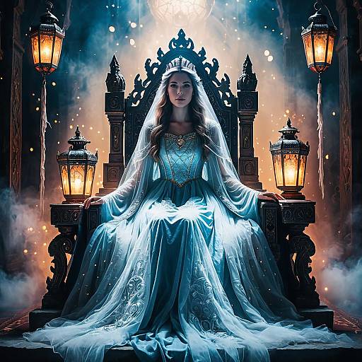 Ethereal Ghost Princess on Throne