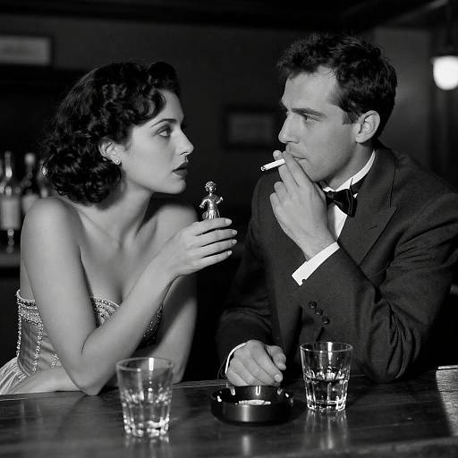 Elegant Bar Scene: A Twentieth Century Duo