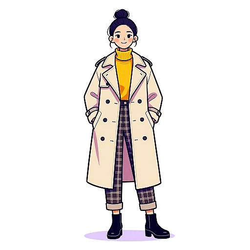 Smiling Woman in Casual Chic Outfit