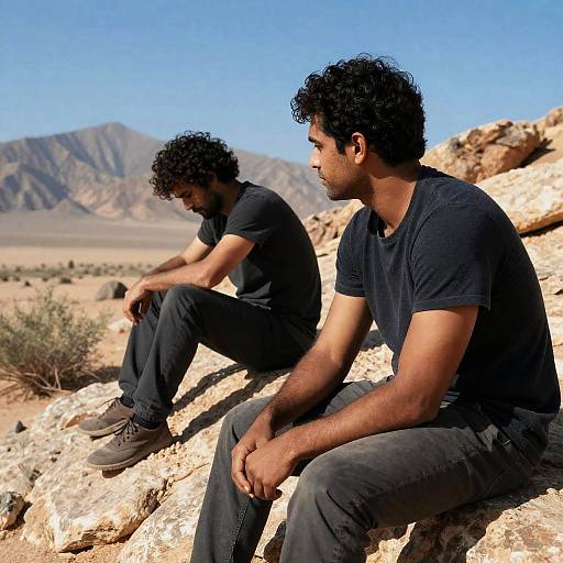 Desert Serenity: Two Men in Focus