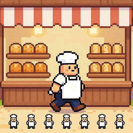 Pixel Art Plump Baker Animation