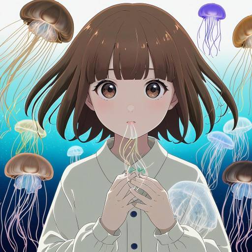 Illustration of Kouzuki mahiru, yoru no kurage wa oyogenai in the style of Mozukuzu (manukedori)