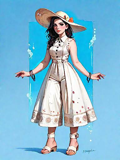 Stylish Woman in Boho Chic Cream Jumpsuit