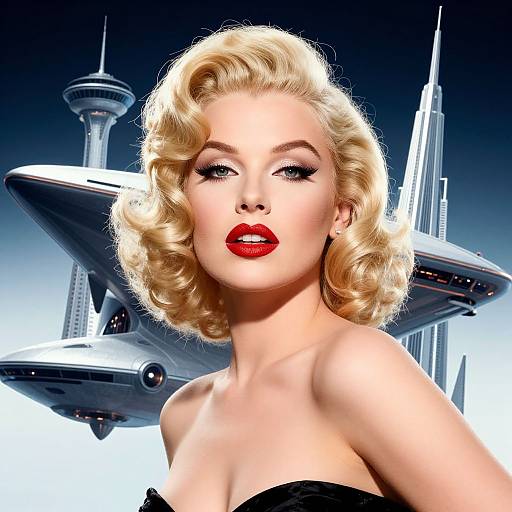 Vintage Glamour Meets Futuristic Sci-Fi