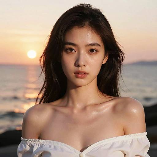 Young Asian Woman at Sunset