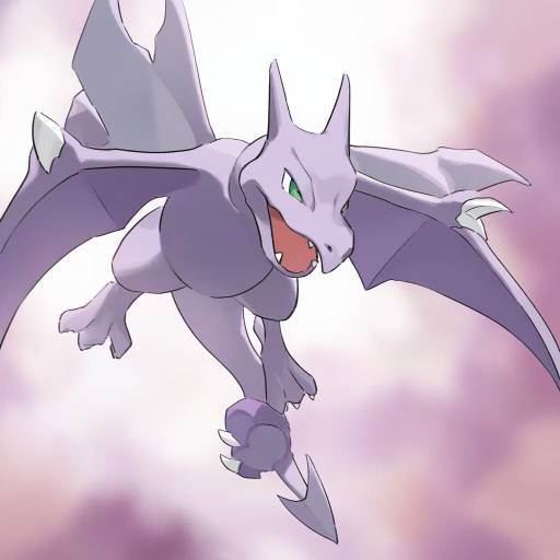 Illustration of Aerodactyl, pokemon in the style of Kaigen 1025