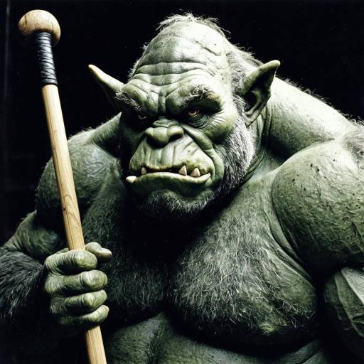 Green Ogre Holding Misshapen Club