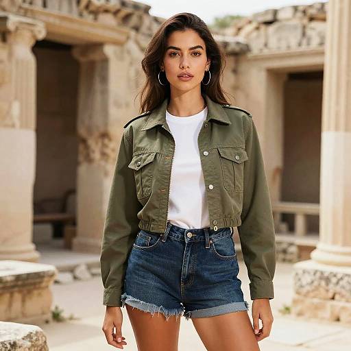 Stylish Woman by Ancient Ruins