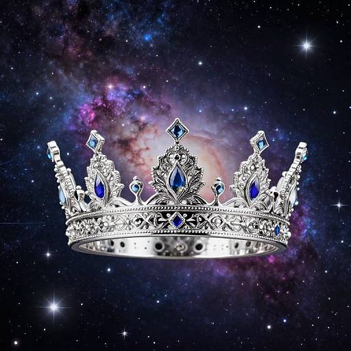 Silver Crown in Starry Galaxy