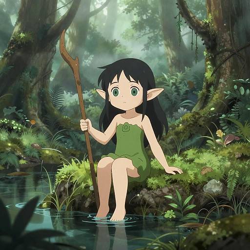 Mischievous Woodland Sprite in Swamp