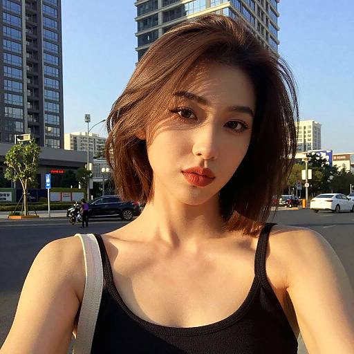 Confident Woman Selfie in Golden Hour