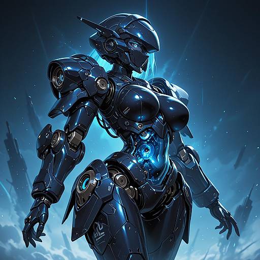 Futuristic Mecha Musume Girl in Armor