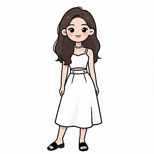 Smiling Woman in Minimalist White Outfit