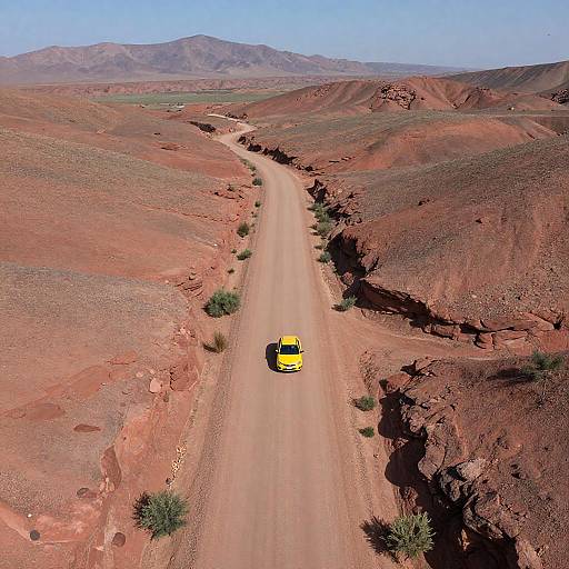 Vibrant Desert Road Aerial Photography