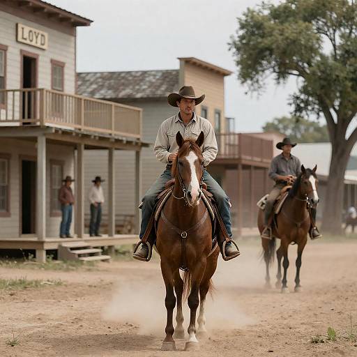 Classic Western Town Cowboy Scene