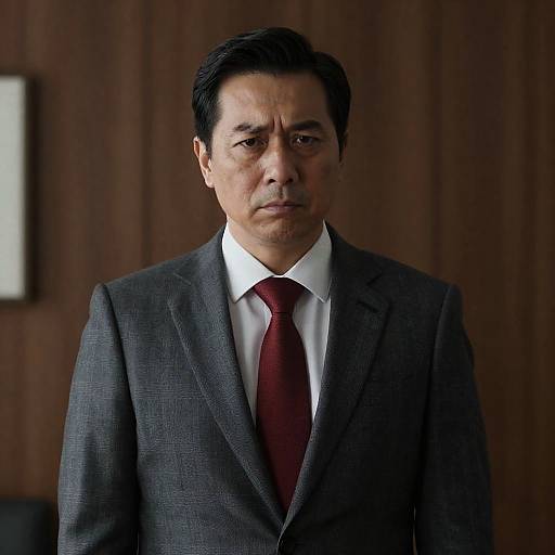 Serious Middle-Aged Man in Suit