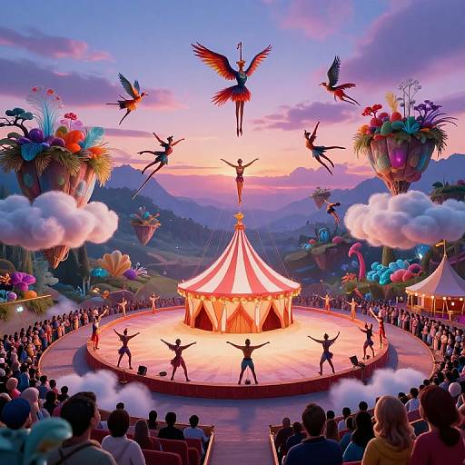 Whimsical Circus Under Twilight Sky