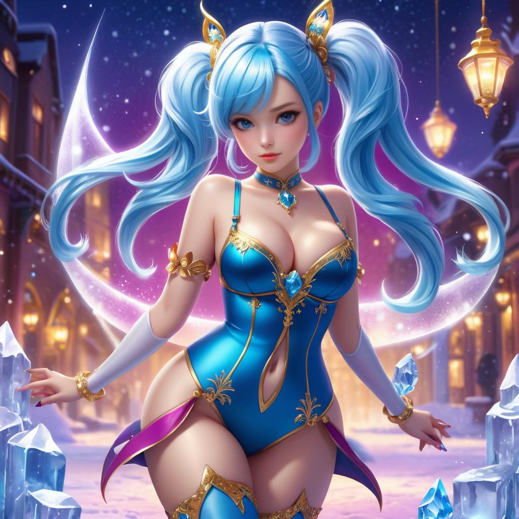 Enchanting Ice Magic Fantasy Illustration