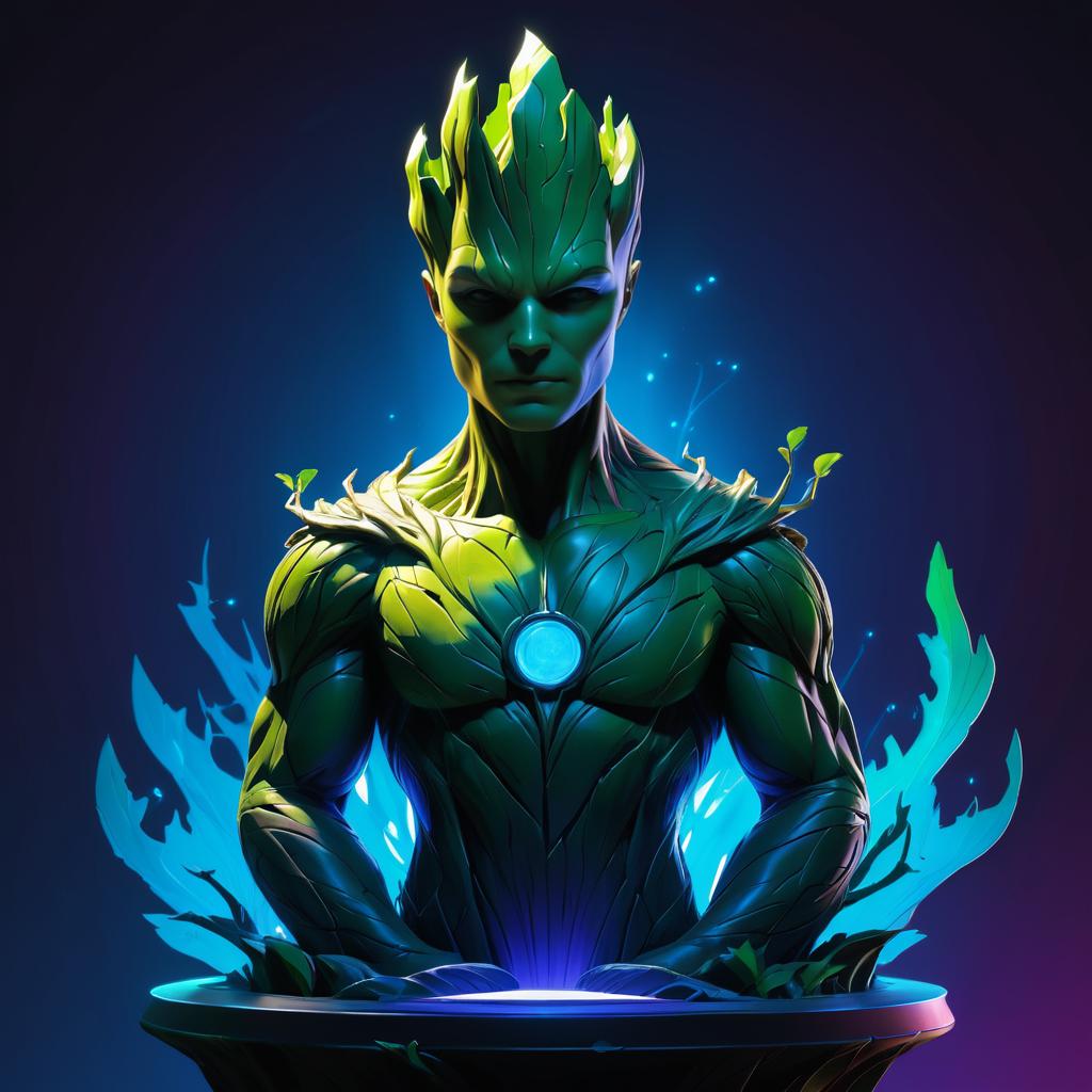 Vibrant Groot Statue Comic Cover Art