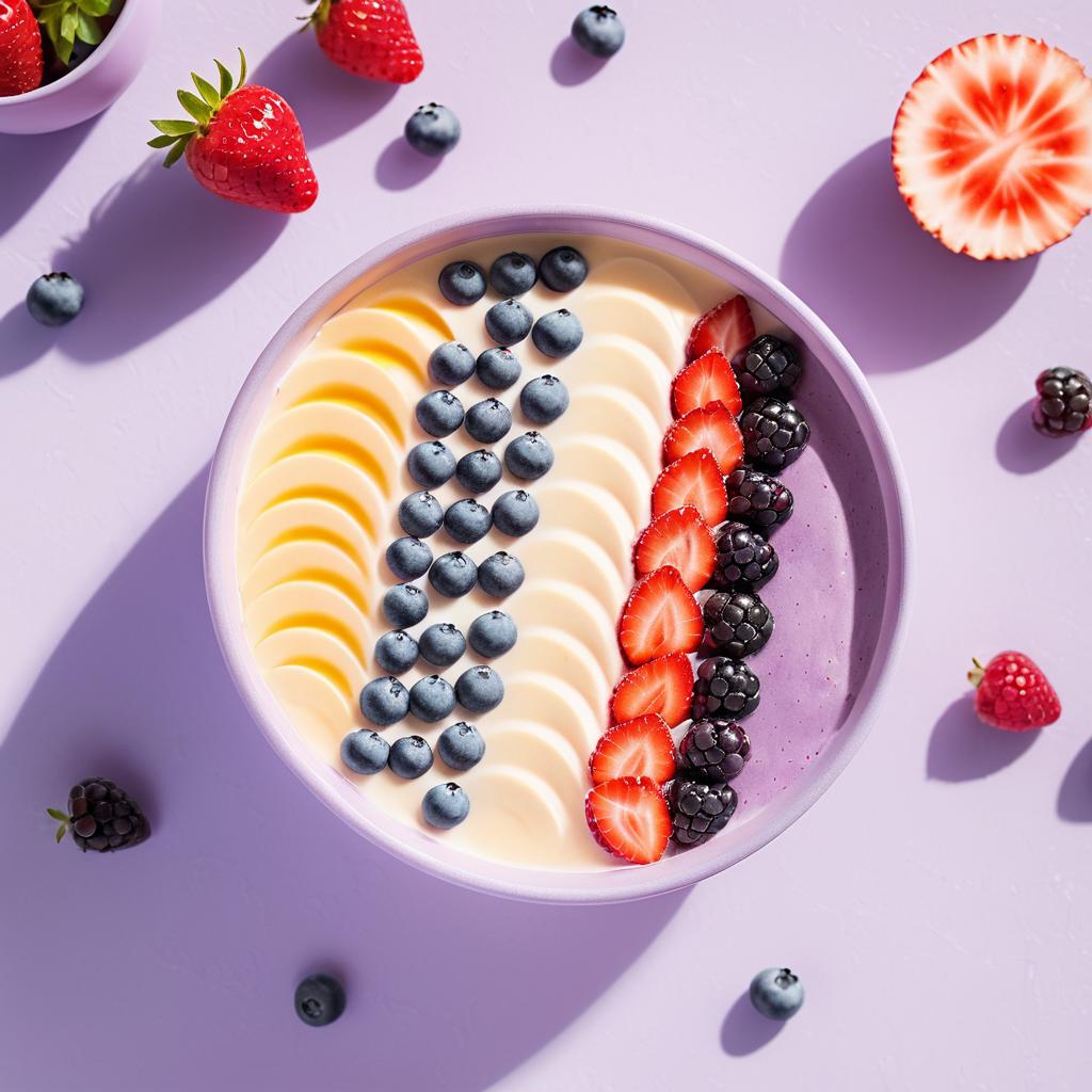 Vibrant Pastel Smoothie Bowl Photography