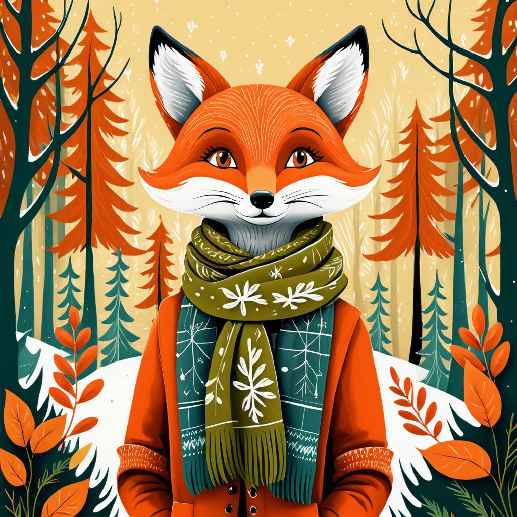 Whimsical Fox Adventure in Vintage Style