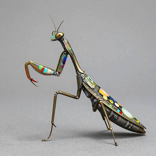 Biomechanical Praying Mantis Sculpture