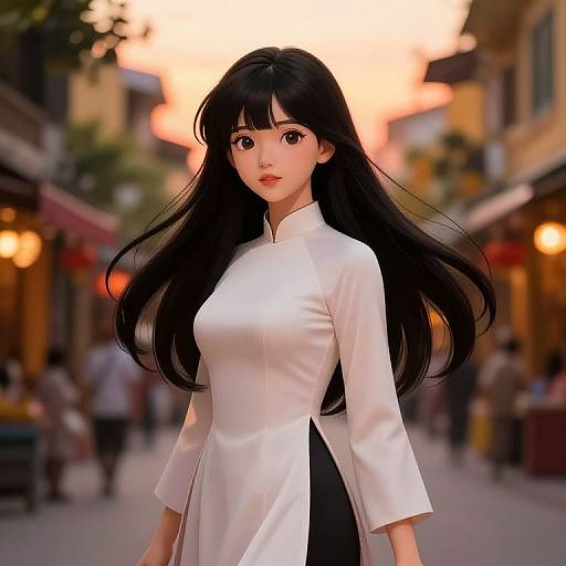Vietnamese Anime Girl in Áo Dài