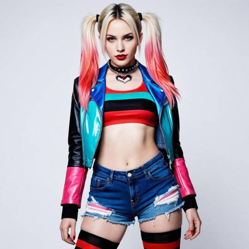Woman in Harley Quinn Inspired Costume