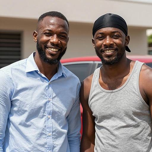 Joyful Outdoor Portrait of Two Men