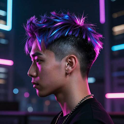 Futuristic Neon Cyberpunk Undercut