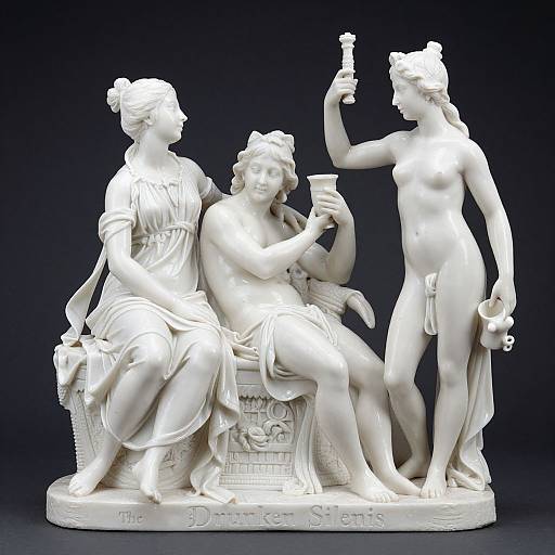 Classical Porcelain Sculpture Drunken Silenus