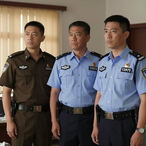 Serious Men in Dimly Lit Room