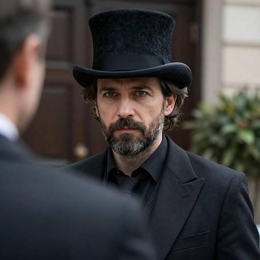 Mysterious Man in Dark Attire