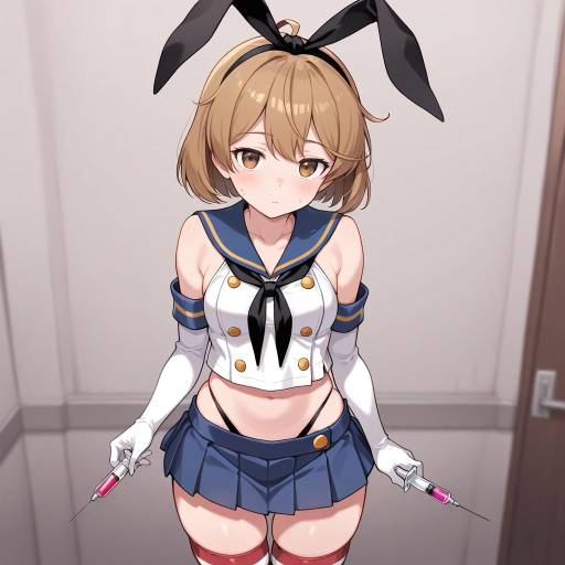 Shimakaze Cosplay with Syringe and Stripes