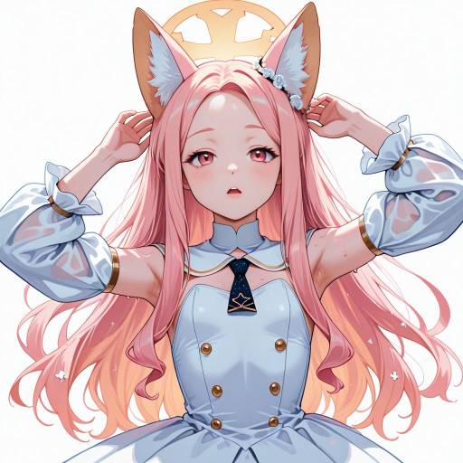 Cute Anime Girl with Animal Ears