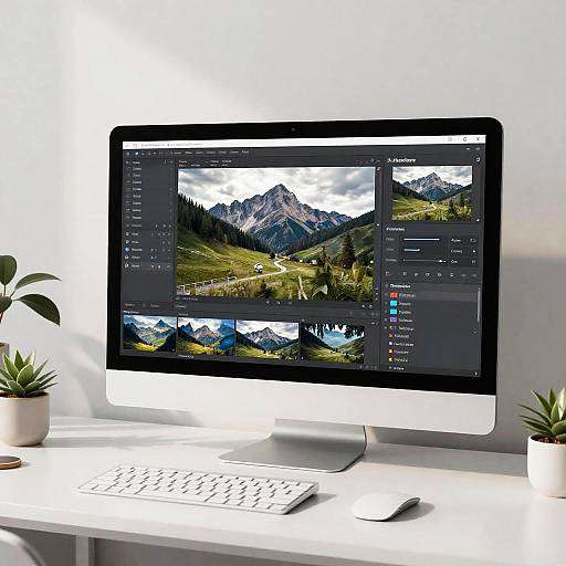 Minimalist AI Photo Editing Workspace