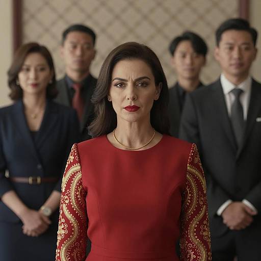 Elegant Woman with Formal Background