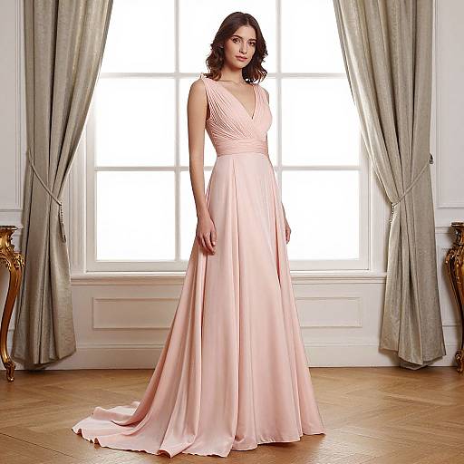Woman in Pink Maxi Gown