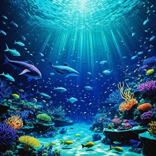 Underwater Rave with Bioluminescent Creatures