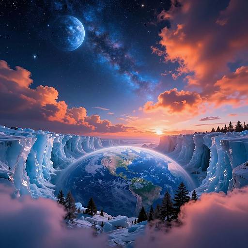 Mesmerizing Celestial Dusk Landscape