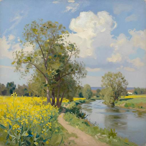 Tranquil Impressionist Countryside Scene